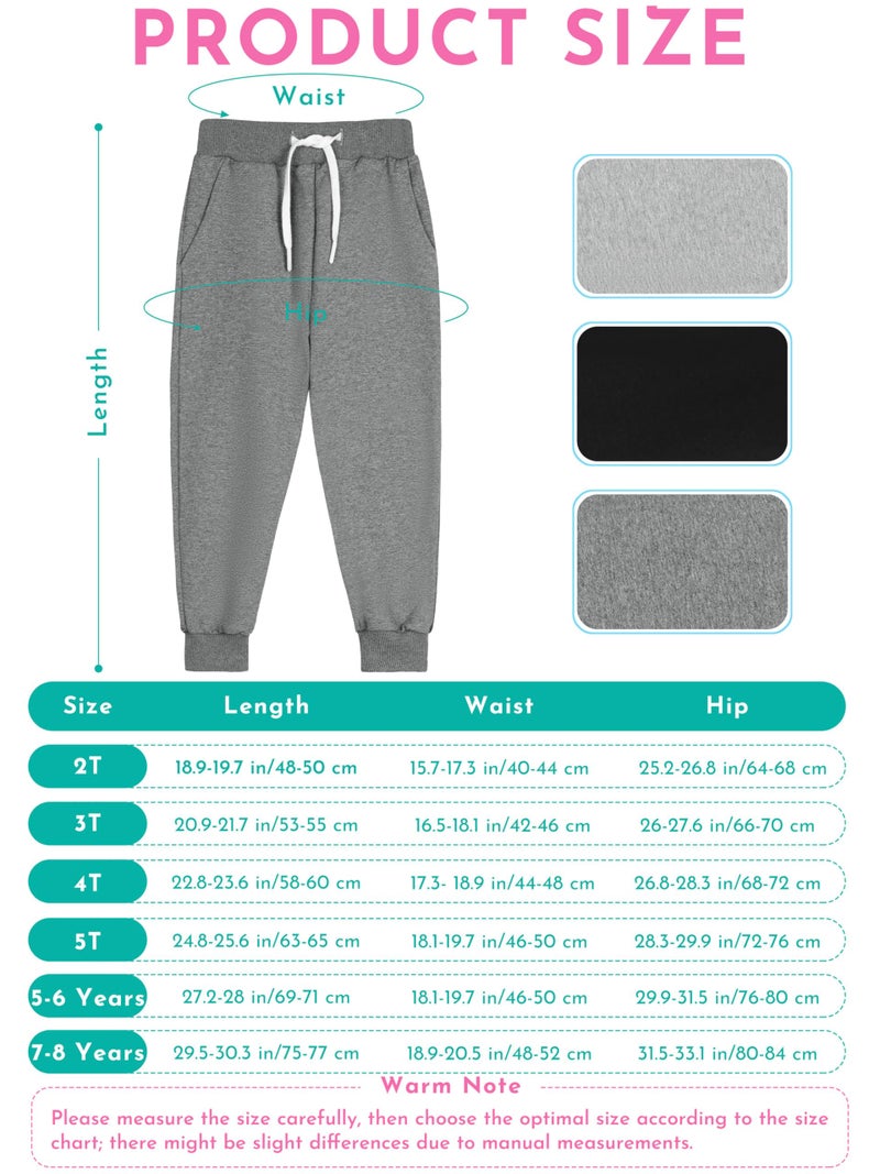 Resinta 3 Pack Toddler Boy Sweatpants Cotton Boys Athletic Joggers Pants Kids Sweats Pants with Pocket Workout Clothes - Image 2