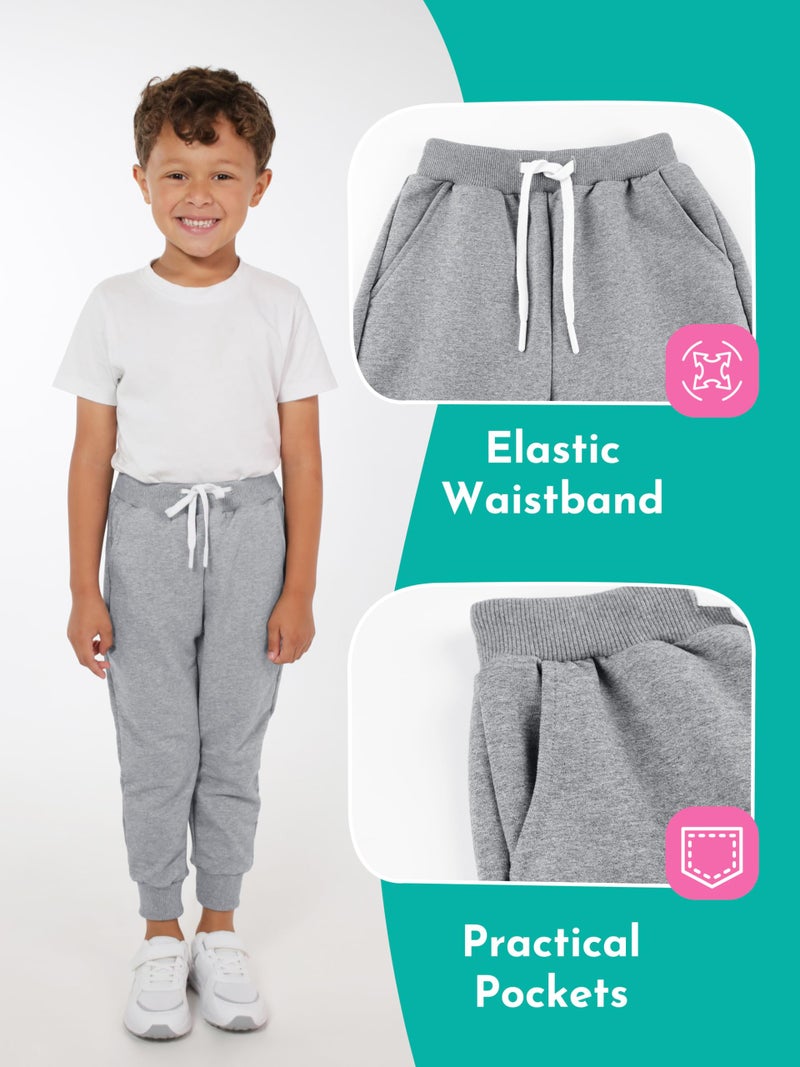 Resinta 3 Pack Toddler Boy Sweatpants Cotton Boys Athletic Joggers Pants Kids Sweats Pants with Pocket Workout Clothes - Image 3