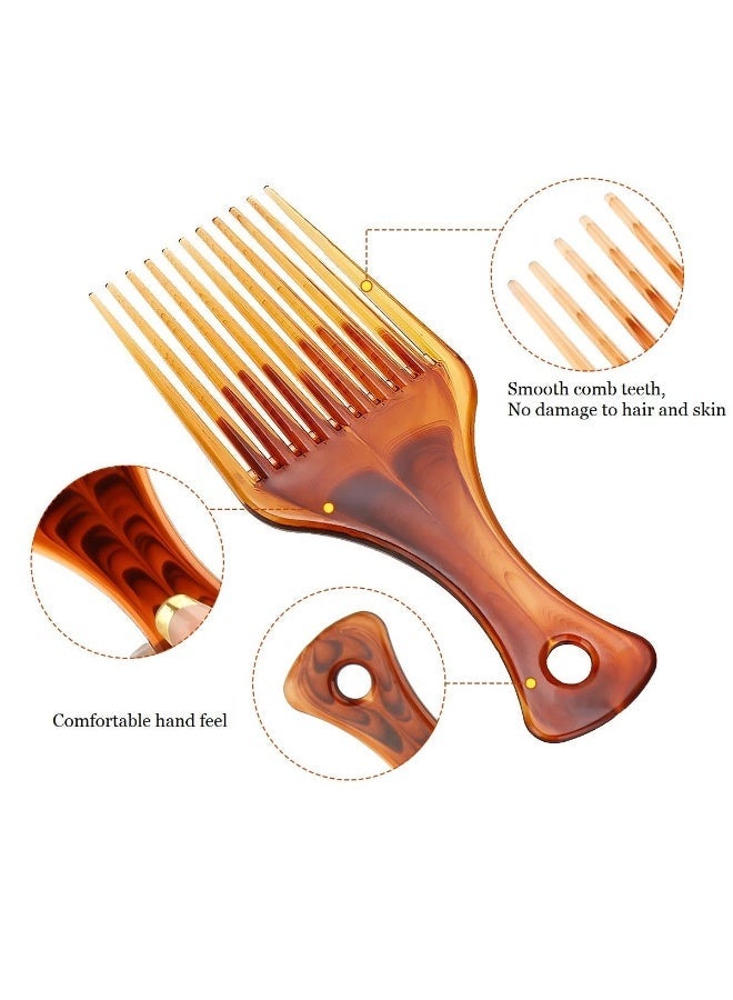 2 Pack Amber Smooth Hair Pick Comb, Lift Detangle Styling Tool for Curly Thick Medium Long Hair Men Women - Image 4