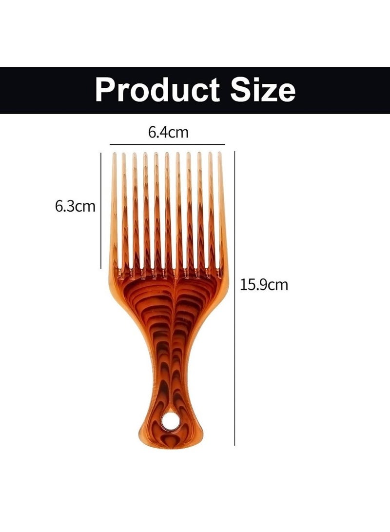2 Pack Amber Smooth Hair Pick Comb, Lift Detangle Styling Tool for Curly Thick Medium Long Hair Men Women - Image 2