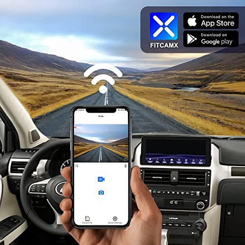 FITCAMX كاميرا داش فيت كام إكس 4K متوافقة مع لكزس GX460 2020 2021 2022 2023 فاخرة، مظهر مصنع أصلي، فيديو UHD 2160P، اتصال واي فاي وتطبيق، تسجيل متكرر، مستشعر جاذبية، توصيل وتشغيل، بطاقة 64GB - Image 5