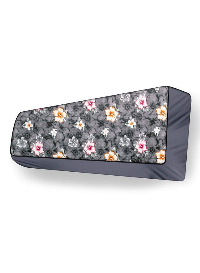 Da Anushi Split Ac Cover Indoor Unit For 2 Ton Capacity Ac, All Weather Polyester Cover / Attractive Digital Prints / Dustproof / Water Resistant Ac Cover (Grey Flower) - Image 2