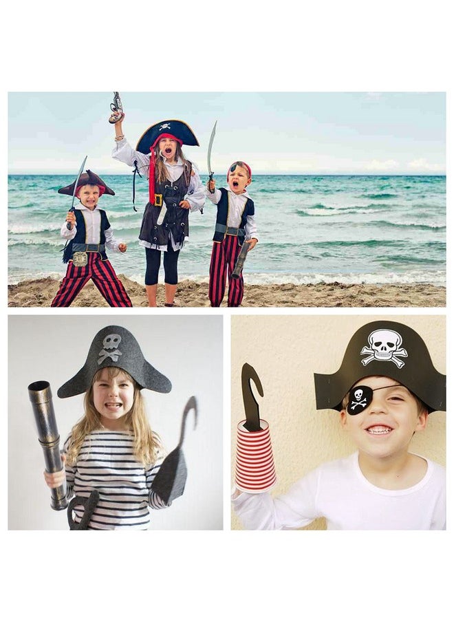 ECO-FUSED Cosplay Telescope And Compass Prop With Pirate Themed Eye Patch Antique Retro Party Supply Accessory Decor Vintage Treasure Spyglass Sundial Ship Captain Eye Patch For Themed Events Stage Plays  - Image 5