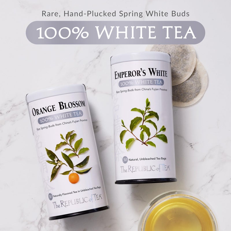 The Republic of Tea - Emperor's 100% White Tea, Zero Calorie, Sugar-Free, Carb-Free, 50 Tea Bag Tin - Image 5