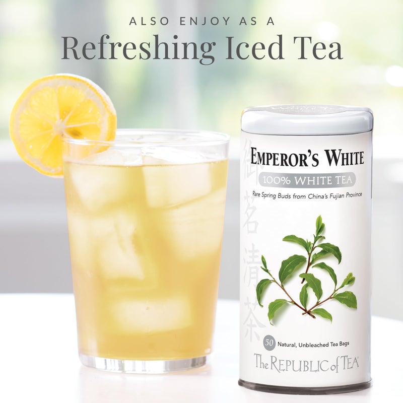 The Republic of Tea - Emperor's 100% White Tea, Zero Calorie, Sugar-Free, Carb-Free, 50 Tea Bag Tin - Image 4