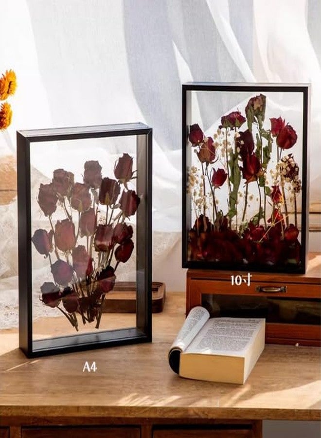 ليويوبي صندوق عرض زجاجي أسود بإطار 5x7، صندوق ذكريات خشبي يُوضع على الطاولة، عمق داخلي 1.6 بوصة، مناسب للصور المجمعة والميداليات والتذاكر والمجموعات التذكارية والزهور المجففة. - Image 4