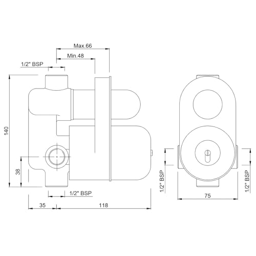 Jaquar Single Lever Hi-Flow Diverter and Concealed part Combo | Exposed Kit + Concealed Body | In-Wall Installation | Chrome Finish | Brass | Premium Bathroom Fitting - Image 5
