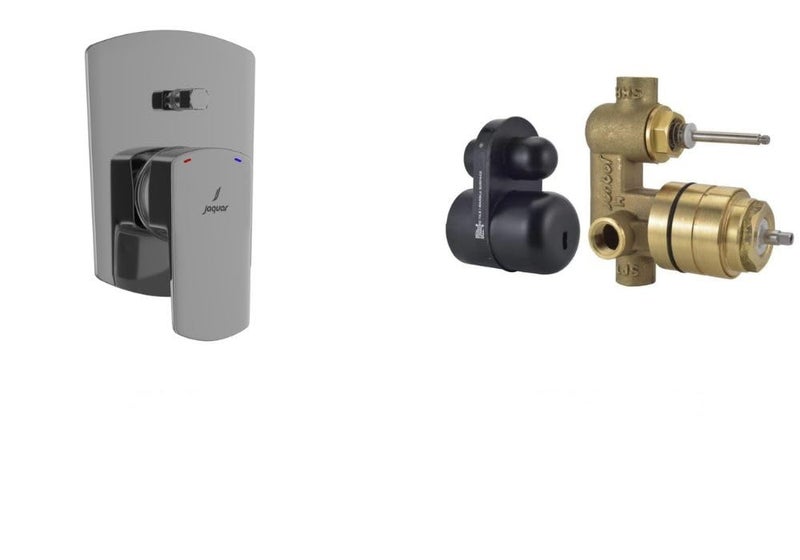 Jaquar Single Lever Hi-Flow Diverter and Concealed part Combo | Exposed Kit + Concealed Body | In-Wall Installation | Chrome Finish | Brass | Premium Bathroom Fitting - Image 1