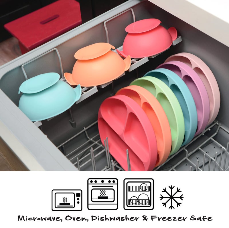 PrimaStella Unbreakable Silicone Non-Slip Bowl and Chew Spoon Set for Babies and Toddlers (Blue) - Image 5