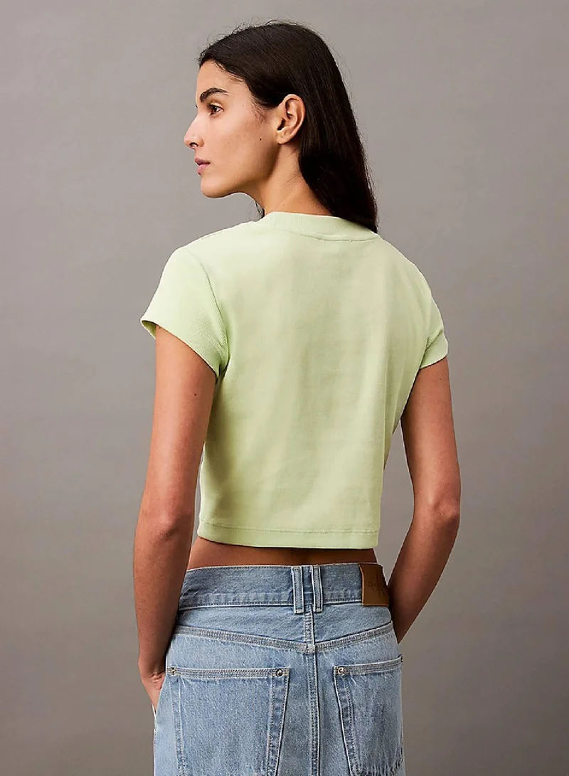 Calvin Klein Jeans Butterfly Slim Cropped Monogram T-Shirt for Women | Best Price UAE