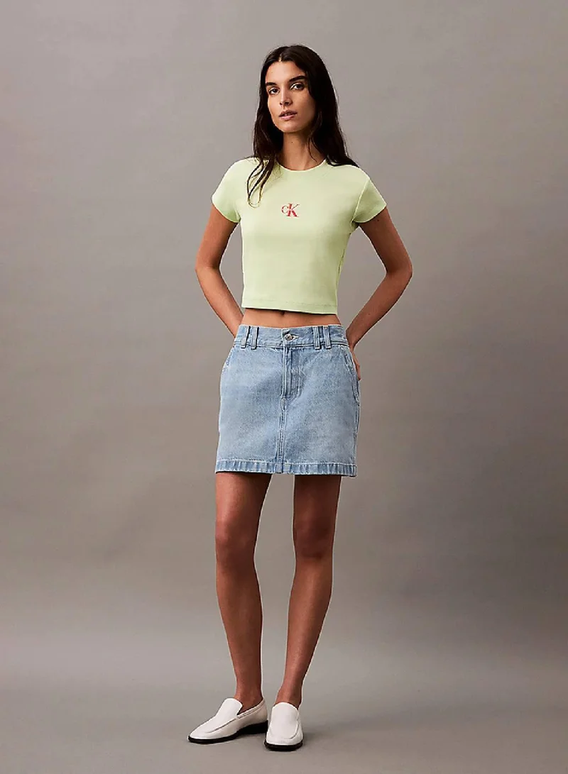 Calvin Klein Jeans Butterfly Slim Cropped Monogram T-Shirt for Women | Best Price UAE