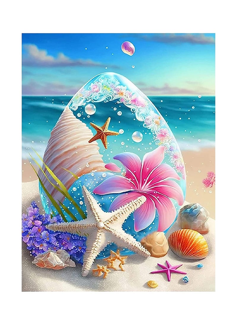 Y&D DIY 5D Diamond Painting Kits for Adults Kids, Beach Starfish Full Drill Embroidery Cross Stitch Crystal Rhinestone Paintings Pictures Arts Wall Decor Dots 12x16 in  - Image 1