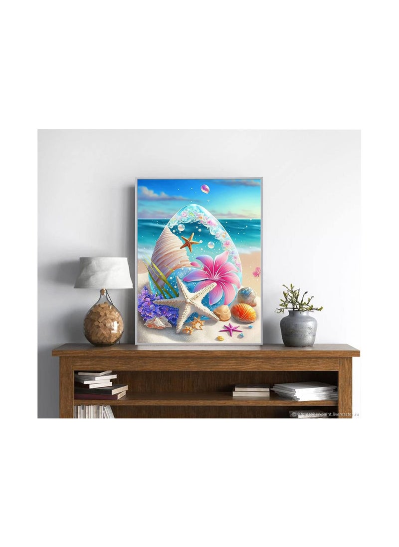 Y&D DIY 5D Diamond Painting Kits for Adults Kids, Beach Starfish Full Drill Embroidery Cross Stitch Crystal Rhinestone Paintings Pictures Arts Wall Decor Dots 12x16 in  - Image 2