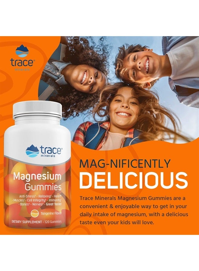 Trace Minerals I Magnesium Gummies (120 Ct) Low Sugar | for Kids & Adults | Tangerine - Image 4