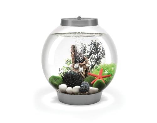 biOrb Classic 15 Acrylic 4Gallon Aquarium with MultiColor RemoteControlled LED Lights Modern Compact Tank for Tabletop or Desktop Display Silver - Image 1