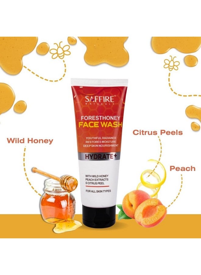 Saffire Naturals Forest Honey Face Wash | Moisturising | with Wild Honey, Peach Extracts & Lemon Peel | SLES & Paraben FREE | Pack of 2 - Image 3