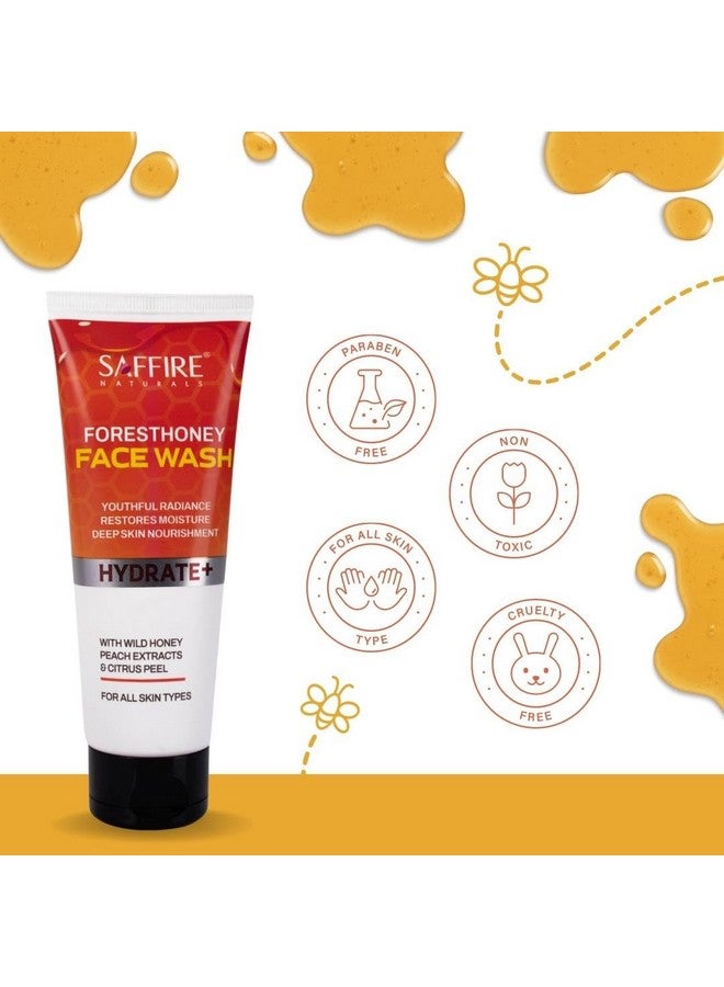 Saffire Naturals Forest Honey Face Wash | Moisturising | with Wild Honey, Peach Extracts & Lemon Peel | SLES & Paraben FREE | Pack of 2 - Image 4