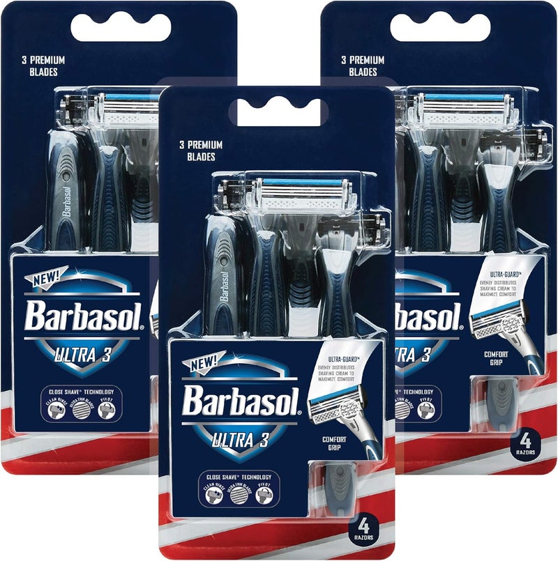 Barbasol Ultra 3 Premium Disposable Razor 4 Count