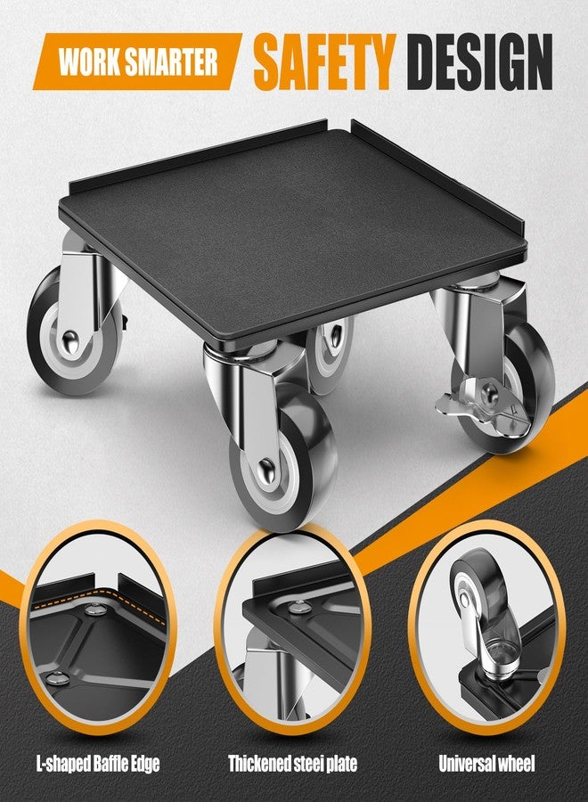 LOYAL TIGER Furniture Dolly and Movers Set 1500LBS Max Load 5X 360° Universal Rubber Wheels Carbon Steel Construction Includes Lifter Jacks Gliders and Sliders for Easy Moving Heavy Duty（5.4in*5.4in,Black） - Image 4