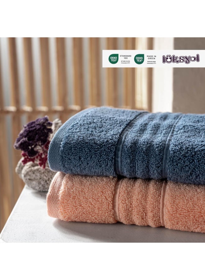 LuksYol Luxury Towel Set - 100% Pure Turkish Cotton - 600 GSM Premium Absorbent & Fluffy Towels - Ultra Soft & Gentle on Skin - Set of 6 (2 Bath 140x70cm, 2 Hand 50x70cm, 2 Wash 50x30cm) - Hotel & Spa Quality Towels - Oeko-Tex Certified (Made in Green & Standard 100) - Highly Absorbent & Quick Drying - Elegant Modern Design - Ideal for Daily Use, Gifting, or Guest Towels - Long-Lasting Durability with Soft Touch - Navy Blue - Premium Weaving for Luxurious Texture - Fade-Resistant & Machine Washable - Perfect for Bathroom, Gym, Spa & Travel - High-End Cotton Towels by LuksYol - Designed for Comfort & Style with a Premium Feel That Lasts Wash After Wash - Image 4