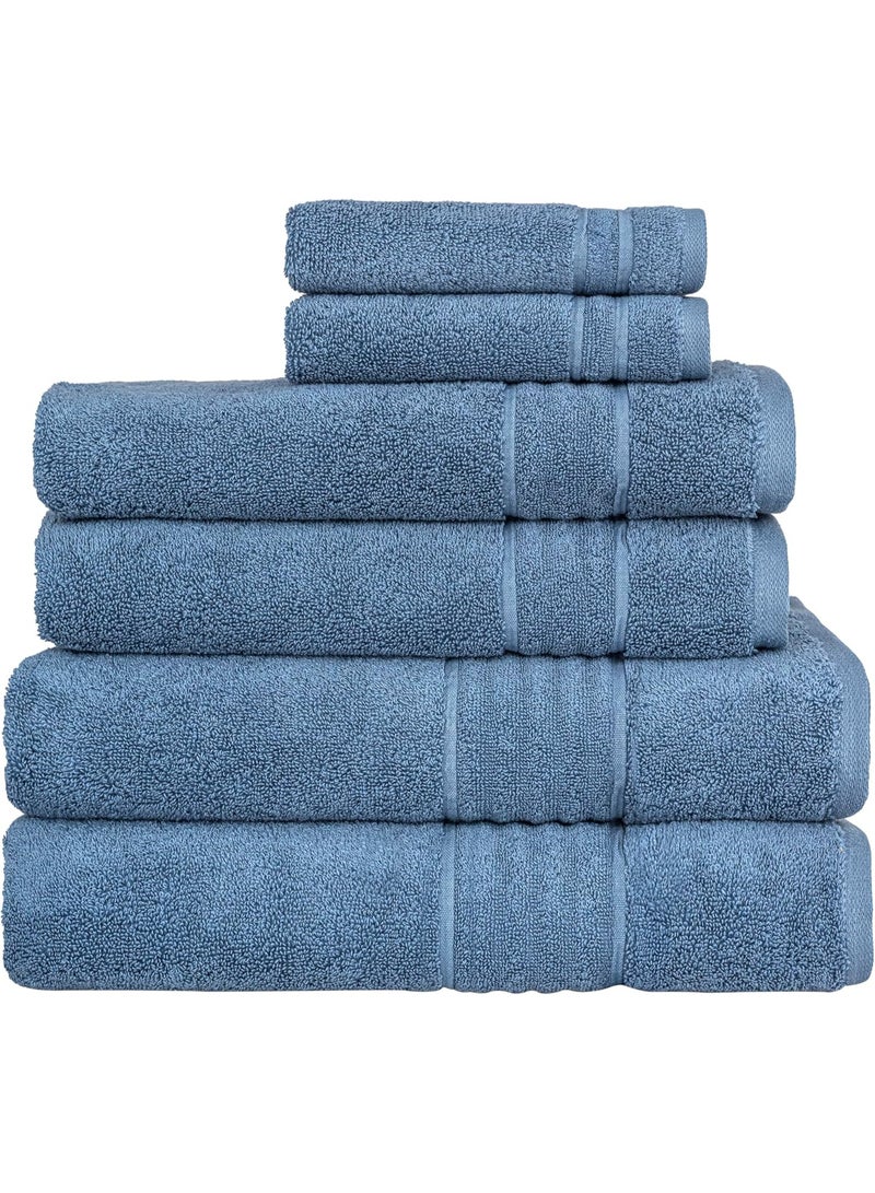 LuksYol Luxury Towel Set - 100% Pure Turkish Cotton - 600 GSM Premium Absorbent & Fluffy Towels - Ultra Soft & Gentle on Skin - Set of 6 (2 Bath 140x70cm, 2 Hand 50x70cm, 2 Wash 50x30cm) - Hotel & Spa Quality Towels - Oeko-Tex Certified (Made in Green & Standard 100) - Highly Absorbent & Quick Drying - Elegant Modern Design - Ideal for Daily Use, Gifting, or Guest Towels - Long-Lasting Durability with Soft Touch - Navy Blue - Premium Weaving for Luxurious Texture - Fade-Resistant & Machine Washable - Perfect for Bathroom, Gym, Spa & Travel - High-End Cotton Towels by LuksYol - Designed for Comfort & Style with a Premium Feel That Lasts Wash After Wash - Image 1