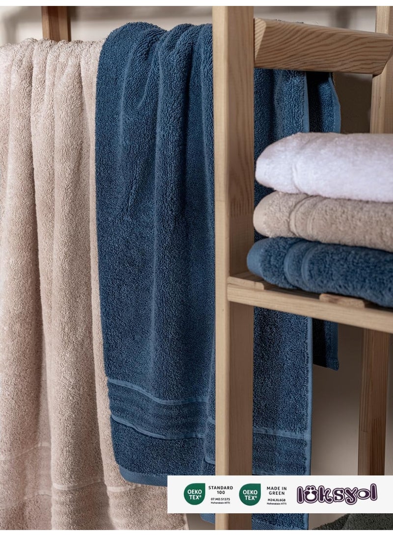 LuksYol Luxury Towel Set - 100% Pure Turkish Cotton - 600 GSM Premium Absorbent & Fluffy Towels - Ultra Soft & Gentle on Skin - Set of 6 (2 Bath 140x70cm, 2 Hand 50x70cm, 2 Wash 50x30cm) - Hotel & Spa Quality Towels - Oeko-Tex Certified (Made in Green & Standard 100) - Highly Absorbent & Quick Drying - Elegant Modern Design - Ideal for Daily Use, Gifting, or Guest Towels - Long-Lasting Durability with Soft Touch - Navy Blue - Premium Weaving for Luxurious Texture - Fade-Resistant & Machine Washable - Perfect for Bathroom, Gym, Spa & Travel - High-End Cotton Towels by LuksYol - Designed for Comfort & Style with a Premium Feel That Lasts Wash After Wash - Image 2