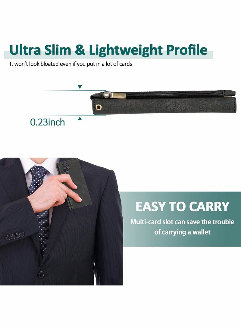 SYOSI Case for Samsung Galaxy A12  Wallet Zipper Leather Flip Cover Card Holder Cell Phone Cases - Image 5