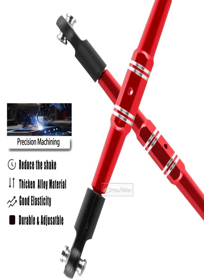 RcarmubWow RC Turnbuckles Tie Rods Linkage Set Upgrades Part for 1/10 Kraton 4x4 4S V2,Outcast 4x4 4S V2,Alloy Aluminium Turnbuckles Camber Links Steering Linkage Rod,Red - Image 5