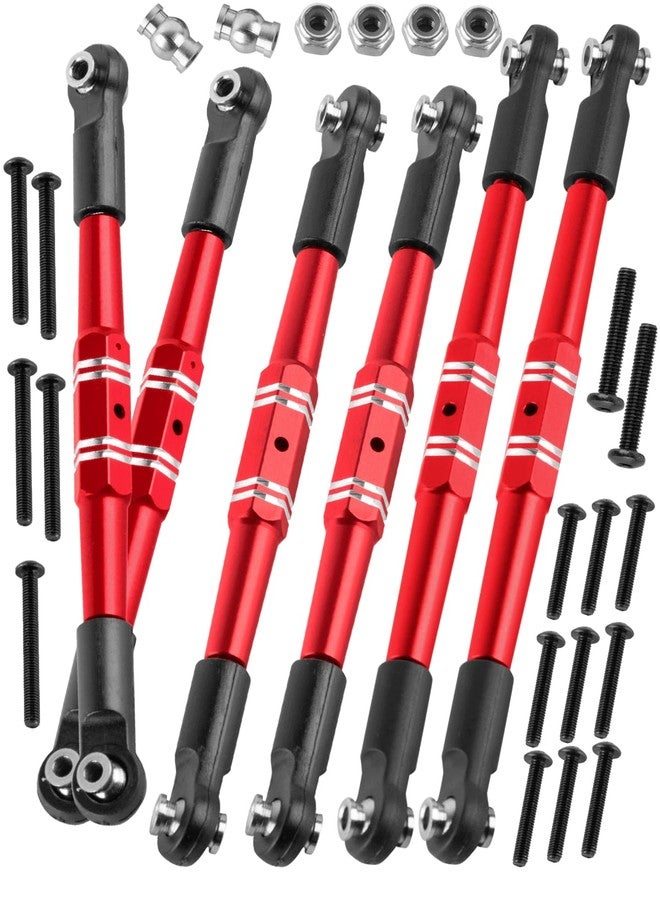 RcarmubWow RC Turnbuckles Tie Rods Linkage Set Upgrades Part for 1/10 Kraton 4x4 4S V2,Outcast 4x4 4S V2,Alloy Aluminium Turnbuckles Camber Links Steering Linkage Rod,Red - Image 1