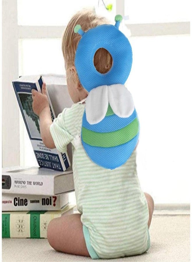 FASSCETE Baby Velvet Head Protector/Safety Pad/Cushion/Back Protection With Flexible Strap For Baby Walkers,Prevent Head&Shoulder From Injuries For Crawling Baby,Toddlers,0-1 Years Age,1 Count,Blue - Image 2