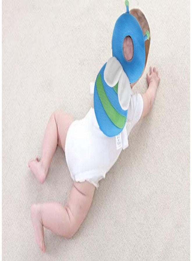 FASSCETE Baby Velvet Head Protector/Safety Pad/Cushion/Back Protection With Flexible Strap For Baby Walkers,Prevent Head&Shoulder From Injuries For Crawling Baby,Toddlers,0-1 Years Age,1 Count,Blue - Image 1