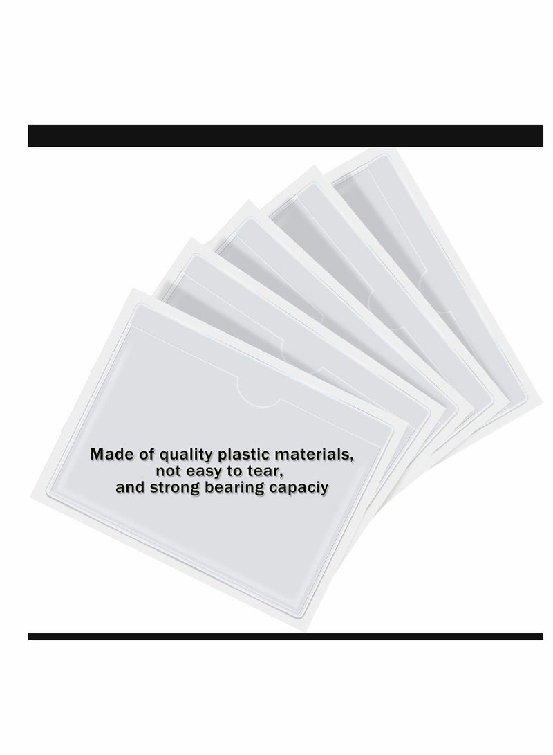 KASTWAVE Self-Adhesive Index Card Pockets with Top Open for Loading - Ideal Card Holder for Organizing and Protecting Your Index Cards - Crystal Clear Plastic, 3.6 x 4.8 Inches 30-Pack  - Image 4