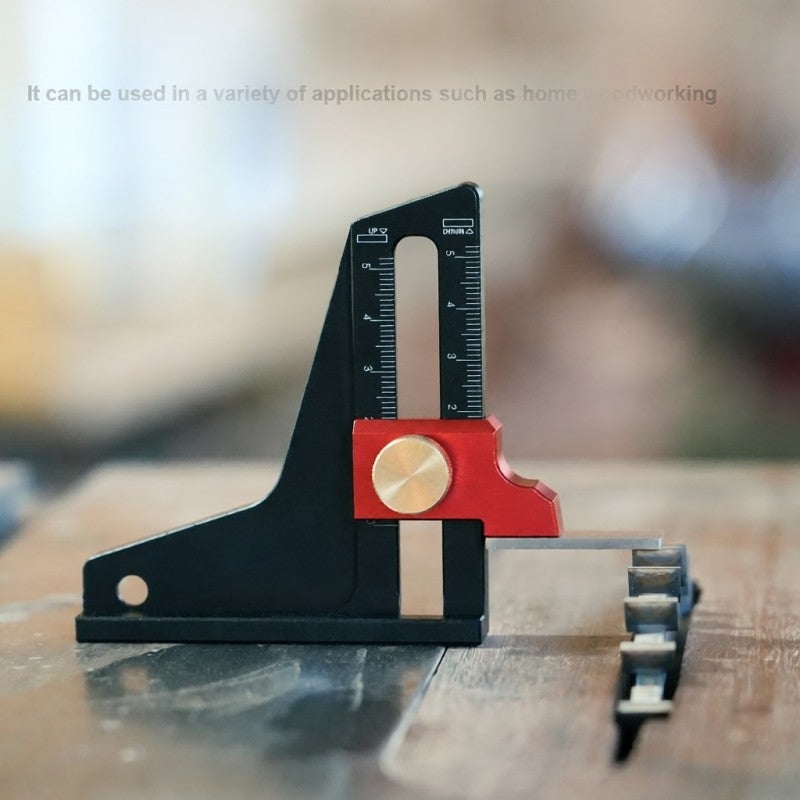 Aluminum Alloy Height Gauge: 2-In-1 Accurate Dual Scales, Rust-Proof Corrosion-Resistant, Hollowed Grip Design - Multifunctional Height Measuring Ruler for Woodworking, Miter & Sawblade Height Measure - Image 2