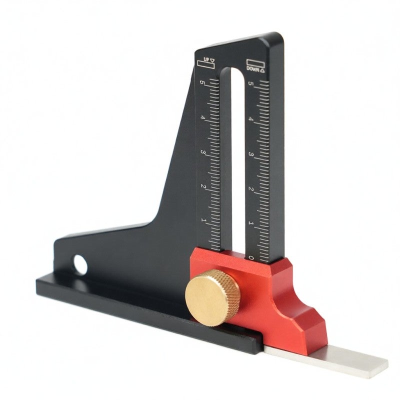 Aluminum Alloy Height Gauge: 2-In-1 Accurate Dual Scales, Rust-Proof Corrosion-Resistant, Hollowed Grip Design - Multifunctional Height Measuring Ruler for Woodworking, Miter & Sawblade Height Measure - Image 3