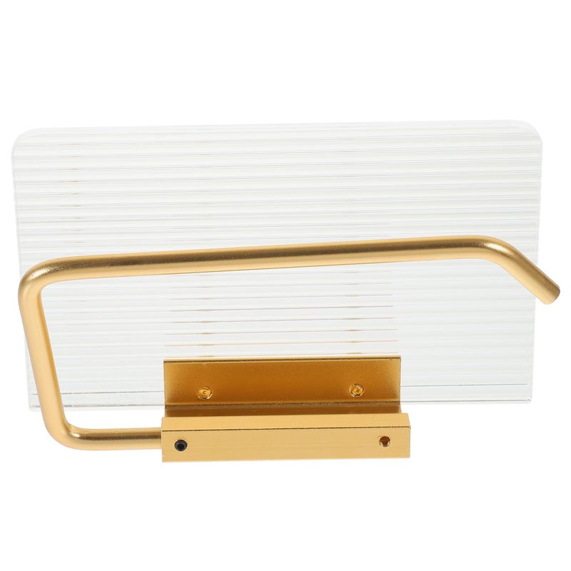 Gold Adhesive Acrylic Toilet Paper Holder with Shelf Bathroom Roll Dispenser Storage Organizer - Image 2