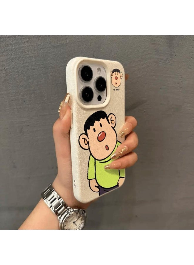 NIBEMINENT Cartoon Red Nosed Puffy Tiger Protective TPU Case Cover For iPhone 15, White