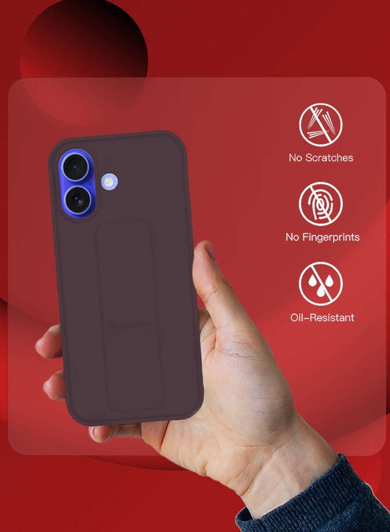 CATANES (for Apple iPhone 16 Plus) 3Packs (1Case, 2Screen Protectors), Case  PU Leather Back Cover Stand Function Finger Grip Case Cover with Shock Proof Screen Protector / Merlot - Image 2