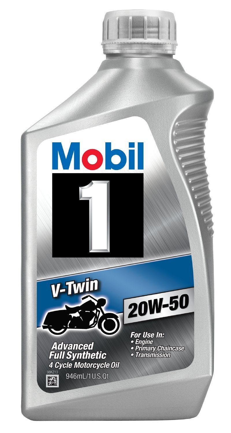 Mobil 1 96936 20W-50 V-Twin Synthetic Motocycle Motor Oil - 1 Quart (Pack of 6) - Image 1