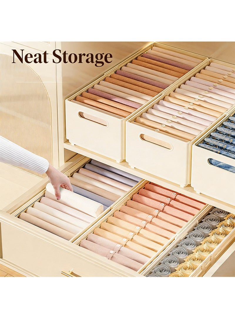 رولستيمي 3 قطعة قابل للتعديل طوي صندوق تخزين نظام-الثقيلة ب البلاستيك وحدات خزانة منظم مع طول قابل للتعديل (توسيع/للطي) مناسبة لغرفة النوم ، مكتب ، المطبخ - Image 2