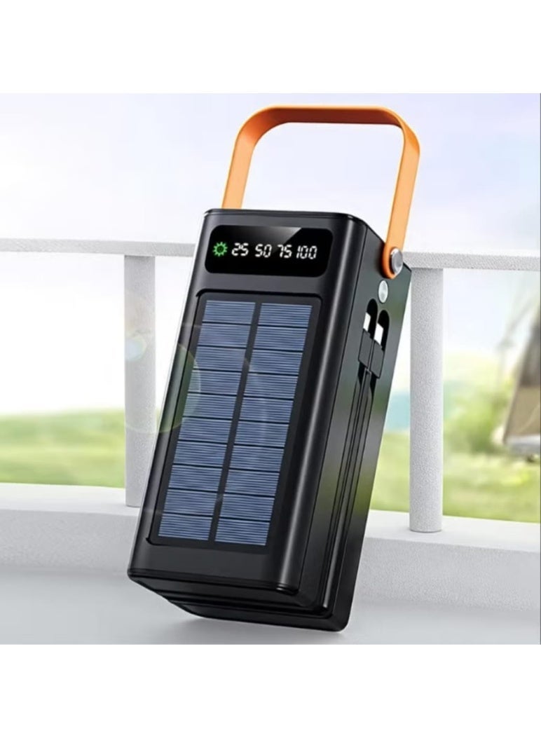 دينكس باور بانك شمسي بسعة 30000 مللي أمبير مع إضاءة LED ومخارج USB وType-C مناسب للرحلات والتخييم والطوارئ - Image 3