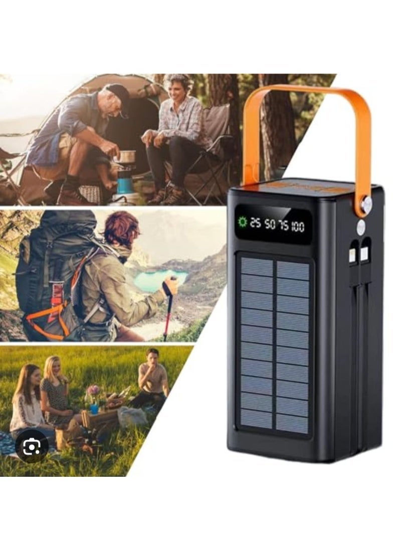 دينكس باور بانك شمسي بسعة 30000 مللي أمبير مع إضاءة LED ومخارج USB وType-C مناسب للرحلات والتخييم والطوارئ - Image 4