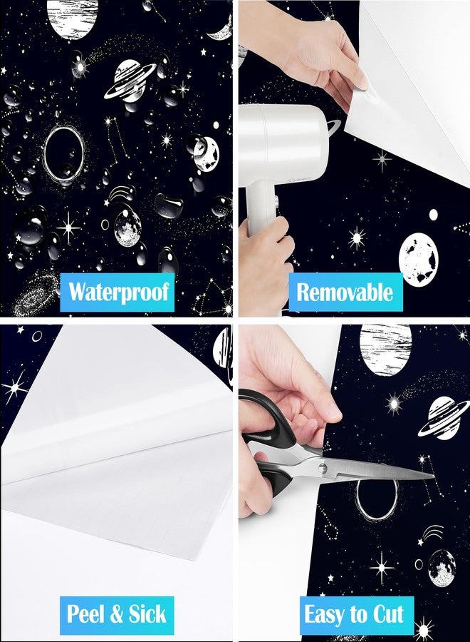 ReWallpaper ورق حائط مجرة من ReWallpaper، قابل للإزالة واللصق، مناسب لغرفة نوم المراهقين، وغرفة الدراسة، مقاس 17.5 بوصة × 23 قدمًا، مع ديكور كوكبي قابل للإزالة، وورق حائط مقاوم للماء بموضوع علم الفلك، مناسب لجدار الحمام المميز - Image 5