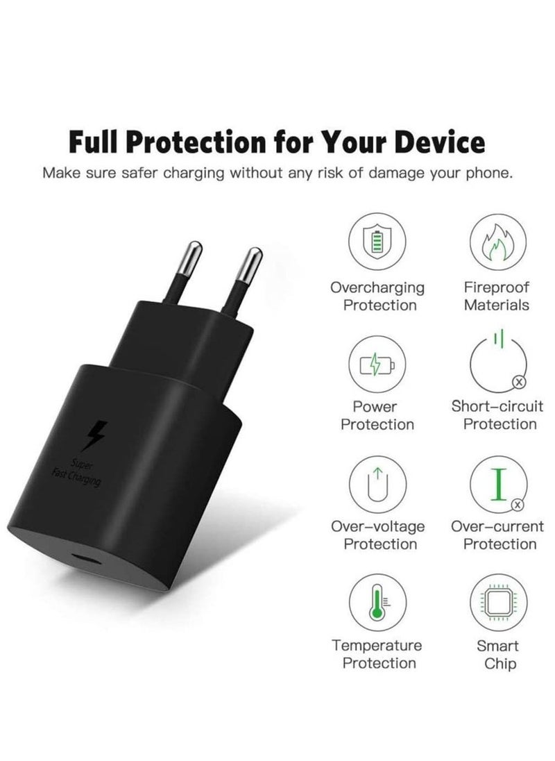Raxoom Mobile Phone ChÃ¡rgÃ©rs For sÃ¡msung S21 NÃ³te 20 10 A70 Super Fast chÃ¡rgÃ©r cargador 25W adÃ¡pter For gÃ¡lÃ¡xy NÃ³te20 S20 A90 A80 S10 5G typeC Cable (only c to c cable black EU plÃºg) - Image 4