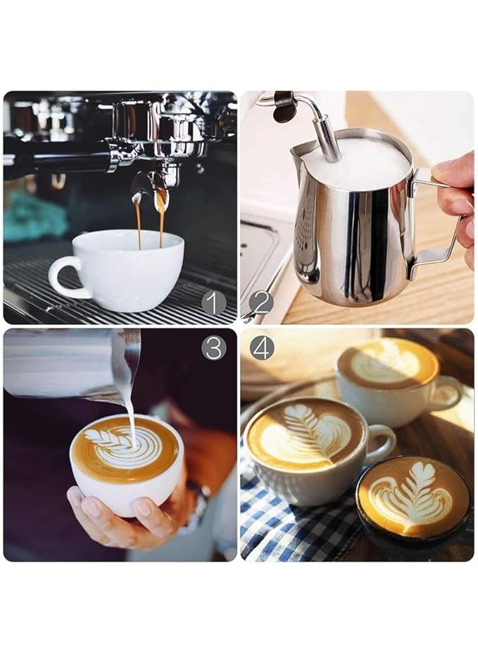 Stainless Steel Milk Frothing Pitcher, 350ml Measurement Scale, Coffee Barista Pouring Jug - Image 2