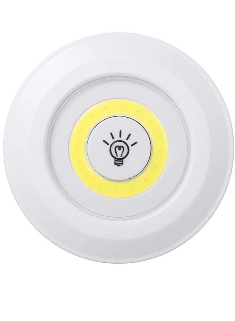 ELTRAZONE 4.5v 1W COB LED Puck Light 3 Pack with Remote Controller Brightness Adjustable Wireless Dimmable Touch Sensor Control Night Lamp Under Cabinet Lighting Battery Powered Operated for Cabinet - Image 1