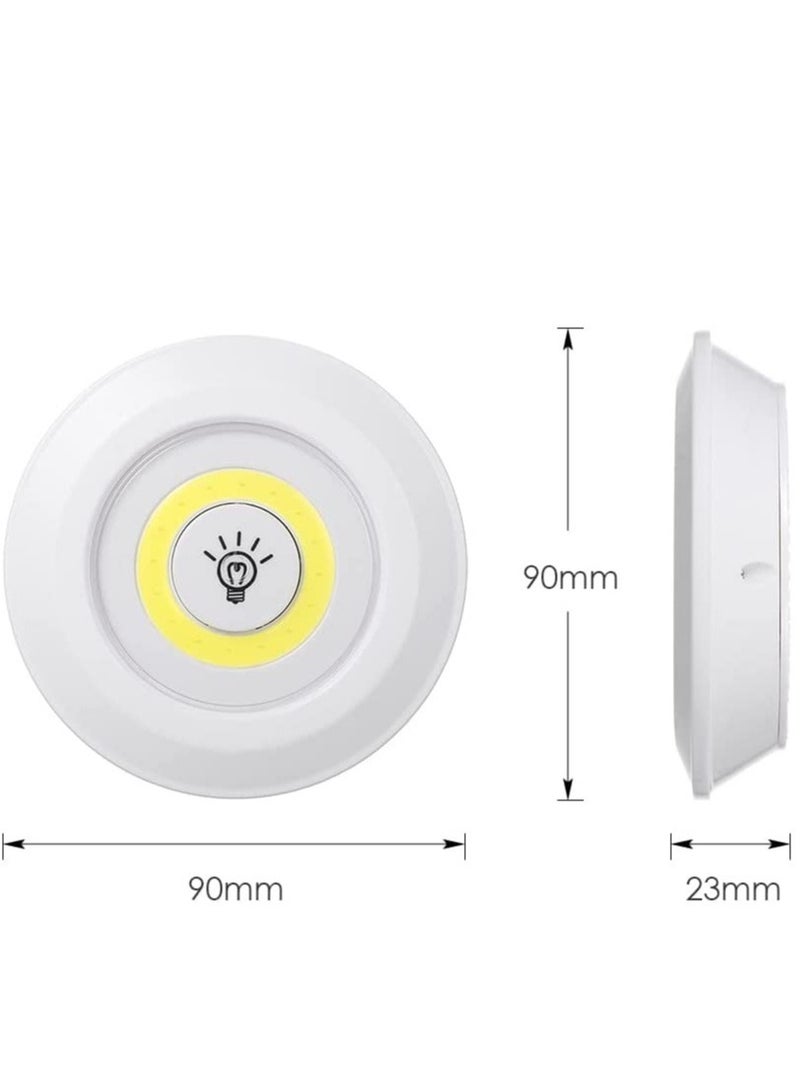 ELTRAZONE 4.5v 1W COB LED Puck Light 3 Pack with Remote Controller Brightness Adjustable Wireless Dimmable Touch Sensor Control Night Lamp Under Cabinet Lighting Battery Powered Operated for Cabinet - Image 2