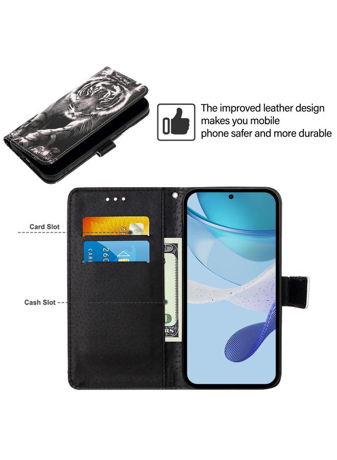 S-TOP Case For OPPO F25 Pro 5G India Colored Drawing Pattern Plain Weave Leather Phone Case - Image 5