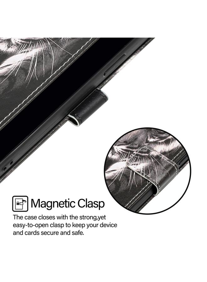 S-TOP Case For OPPO F25 Pro 5G India Colored Drawing Pattern Plain Weave Leather Phone Case - Image 4