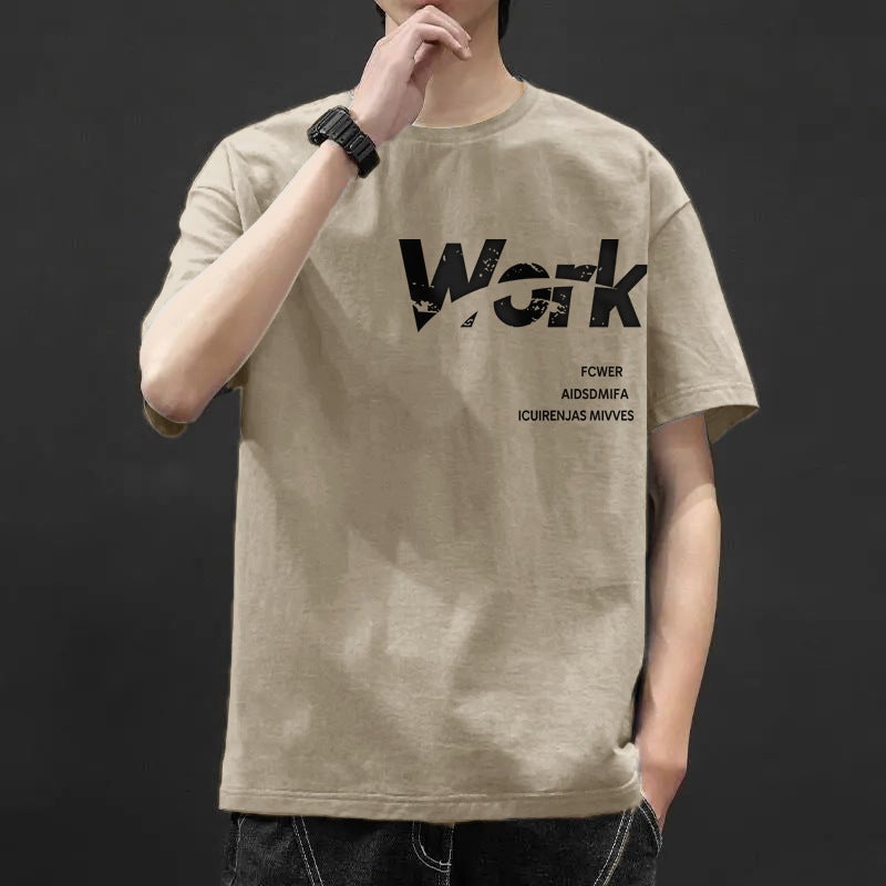 Short-sleeved T-shirt Men's 2021 Summer New Men's Round Neck Loose Short-sleeved T-shirt Korean-style Students Half-sleeved Trendy T-shirt - Image 3
