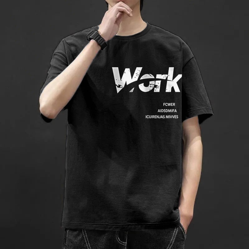 Short-sleeved T-shirt Men's 2021 Summer New Men's Round Neck Loose Short-sleeved T-shirt Korean-style Students Half-sleeved Trendy T-shirt - Image 4